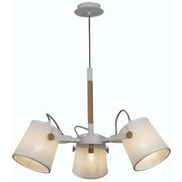 Mantra M5461 Nordica II Position Pendant 3 Light 3x23W E27 White/Beech