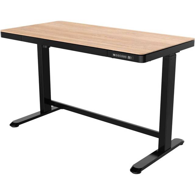Single Motor Height Adjustable Sit & Stand Desk with USB, Oak, 1200 x 600mm - DH65