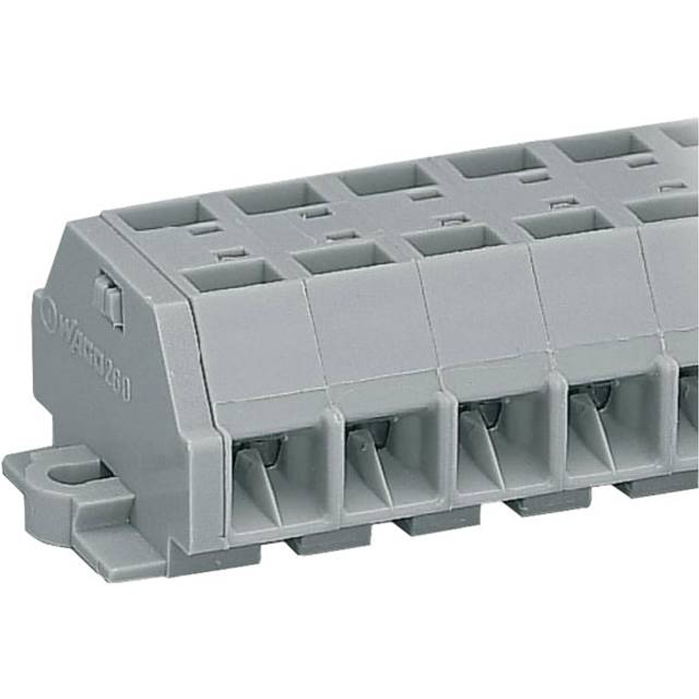 WAGO 260-205 5-way 4 Conductor Fixing Flanges Terminal Strip Grey ...
