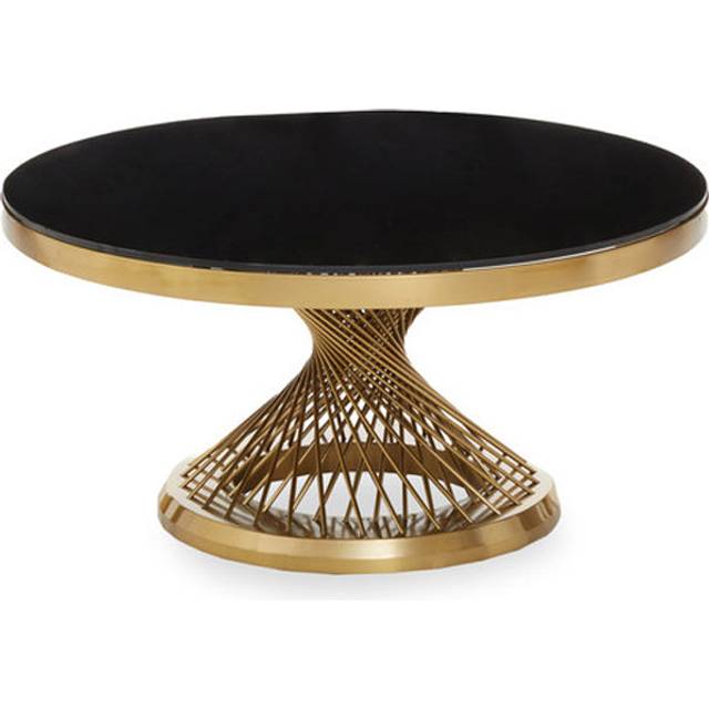 Kimber Pedestal Coffee Table - Gold (45cm H X 90cm W X 90cm D)