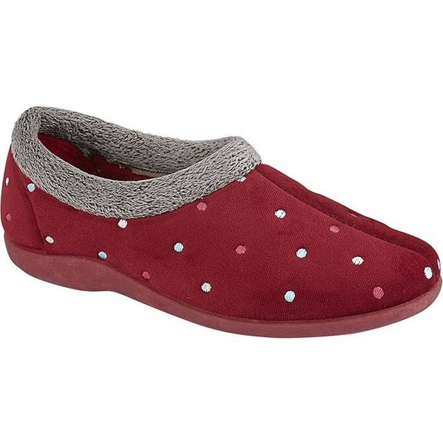 Sleepers Sophie Full Collar Memory Foam Womens | Slippers  | Burgundy  | UK Size 7