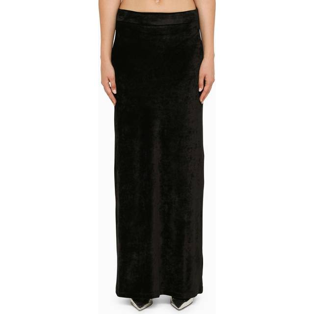 BALENCIAGA Velvet Maxi Skirt - Black