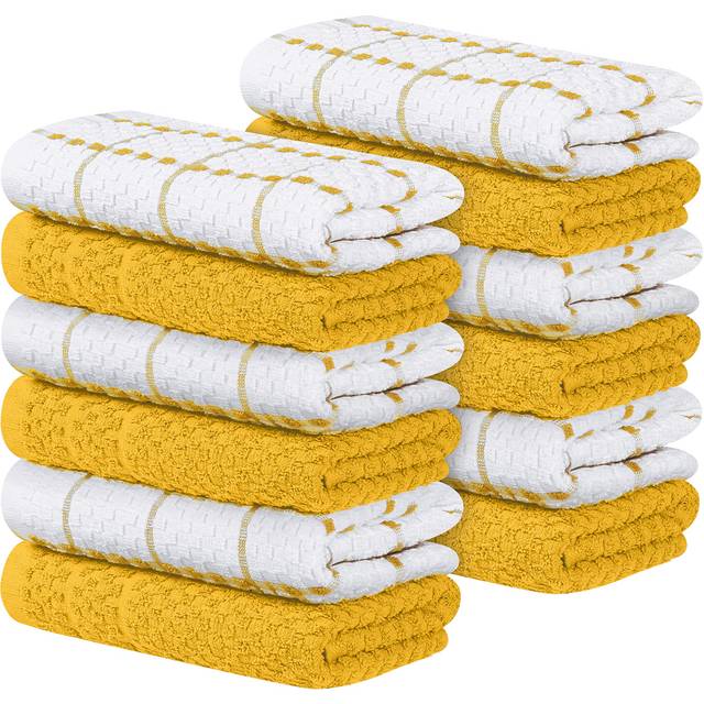 Utopia Towels Kitchen Towels 12 Pack, 15 x 25 Inches, 100% Ring Spun cotton Super Soft and Absorbent Linen Dish Towels, Tea Towels and Bar Towels Set