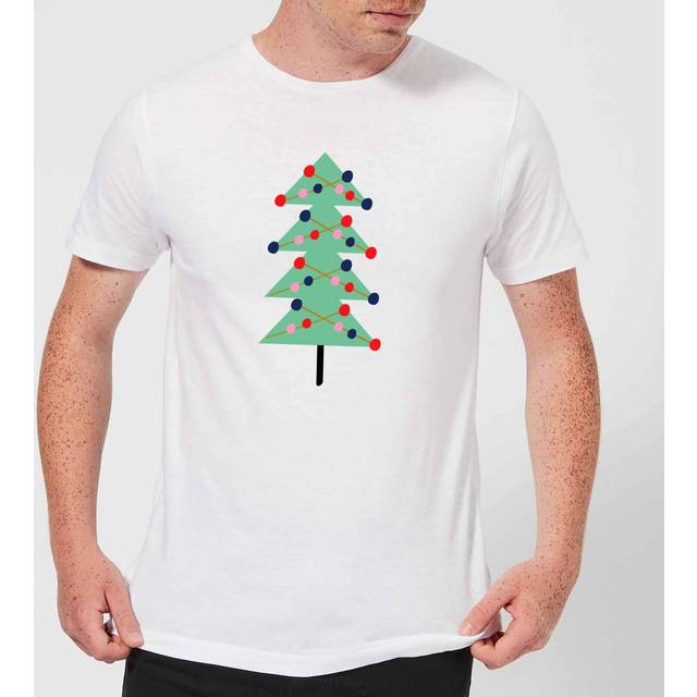 Christmas Tree With Lights Men's T-Shirt - White - M - White