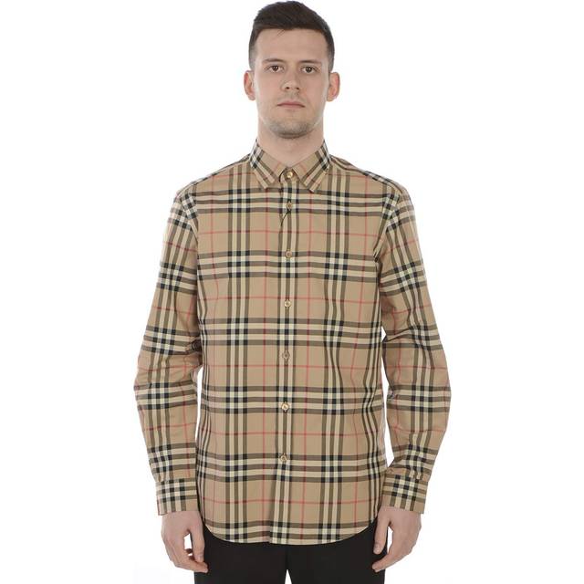 Burberry, Skjorta, Herr, L, Bomull, Beige Casual Skjorta - beige (L)