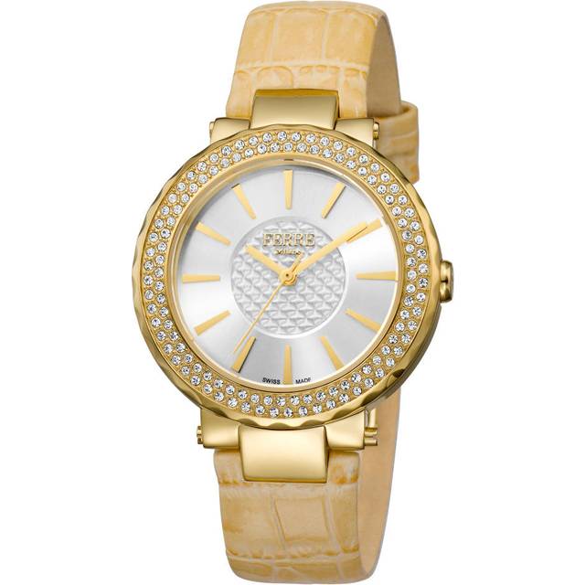 Ferre Milano Womens FM1L058L0021 Gold Watch/Strap, Silver Dial - Ivory - One Size