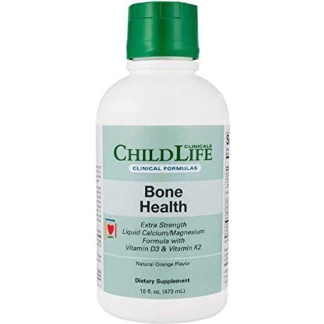 ChildLife Clinicals  Liquid Calcium/Magnesium Formula with Vitamin D3 & Vitamin K2  Extra Strength  Natural Orange  16 fl oz (473 ml)