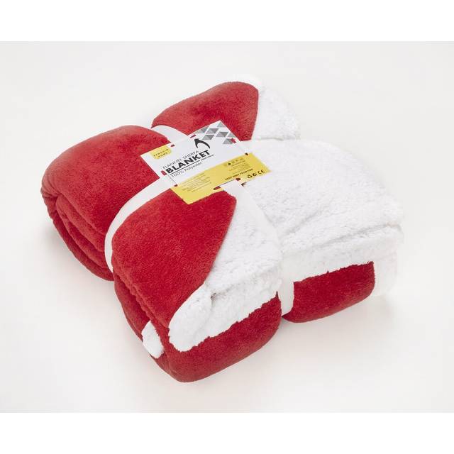 Penguin HomeÃ Sherpa Flannel Throw Blanket|Colour - Mulberry Red|Size-130x150cm (Small)|