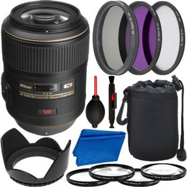 Nikon AF-S VR Micro-NIKKOR 105mm f/2.8G IF-ED Lens - 2160 with Deluxe Bundle