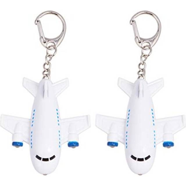 Airplane Keychains Creative Led Light Up Key Holder Sound Keyring Handbag Charms Pendant for Kids Teens Children 2pcs