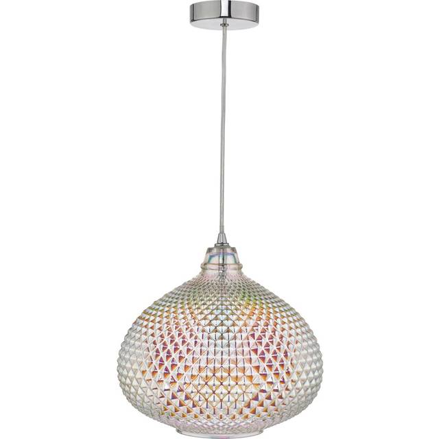 Dar Lighting Group Dar ROI0155 Roisin Pendant Glass Polished Chrome