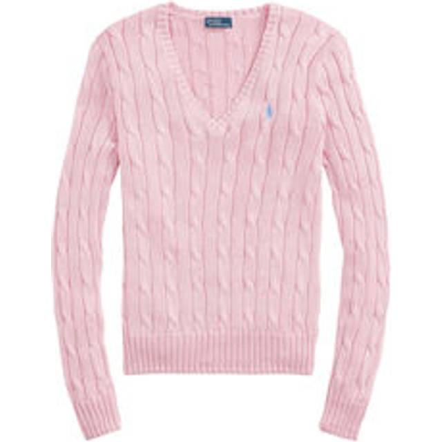 Ralph Lauren, V-neck Knitwear, female, Pink, XL, Women's Clothing Sweatshirts Rosa Ss25