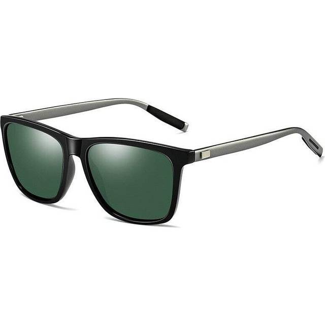 Hod Health And Home Sunglasses Outdoor Riding Polarized Unisex Square Aluminium Magnesium Driving Black Frame Green Lens Sunglasses Goggles