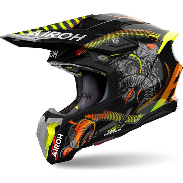 Airoh Twist 3 Toxic Motocross Helmet, black-yellow, Size L for Men