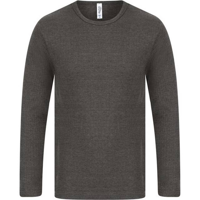 (XL, Charcoal) Absolute Apparel Mens Thermal Long Sleeve T-Shirt