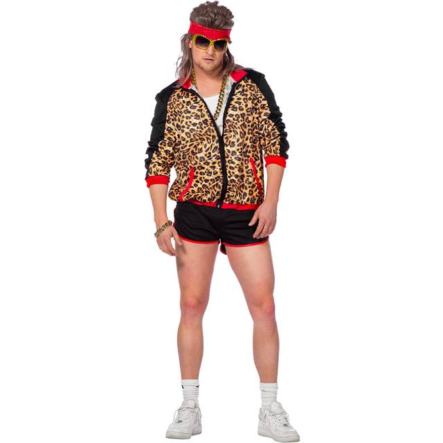 80-tals Träningsset Leopard Herr Maskeraddräkt - 50