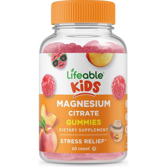 Lifeable  Kids Magnesium Citrate Gummies  Fruit  60 Gummies