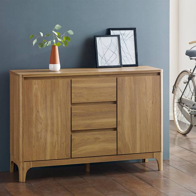 Royalcraft Norsk 2 Door 3 Drawer Toppan Oak Sideboard - Brown - 36 x 120 x 81cm