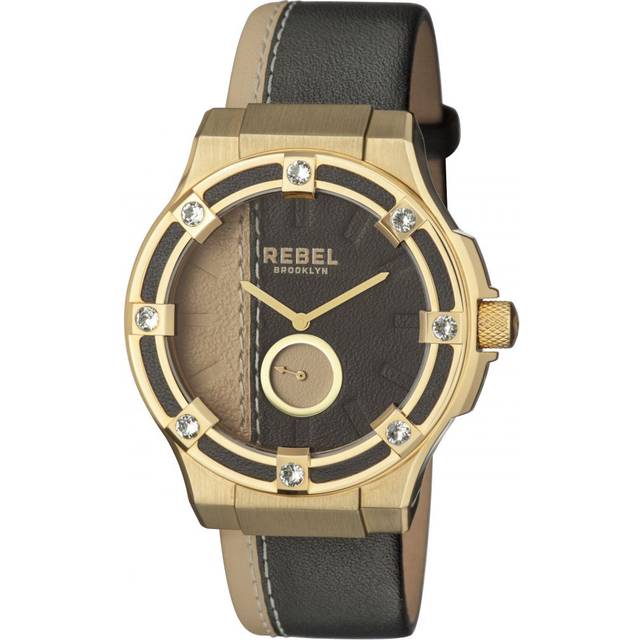 Flatbush Black/Yellow Dial Leather Watch - One Size