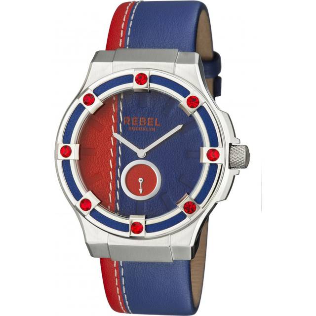 Flatbush Navy/Red Dial Leather Watch - One Size
