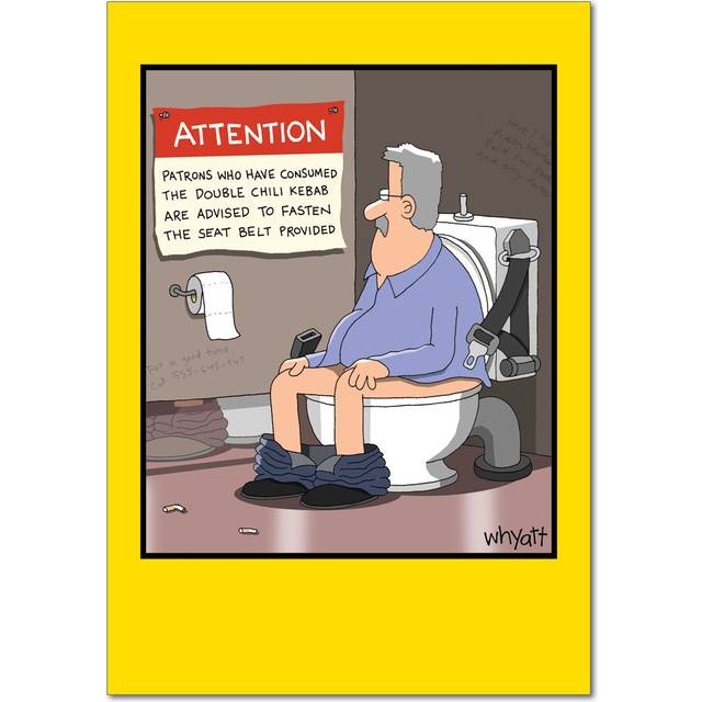 NobleWorks - 1 Hilarious Greeting Card for Birthday - Funny Birthday Cartoon  Comic Notecard - Chili Kebab 8282Z