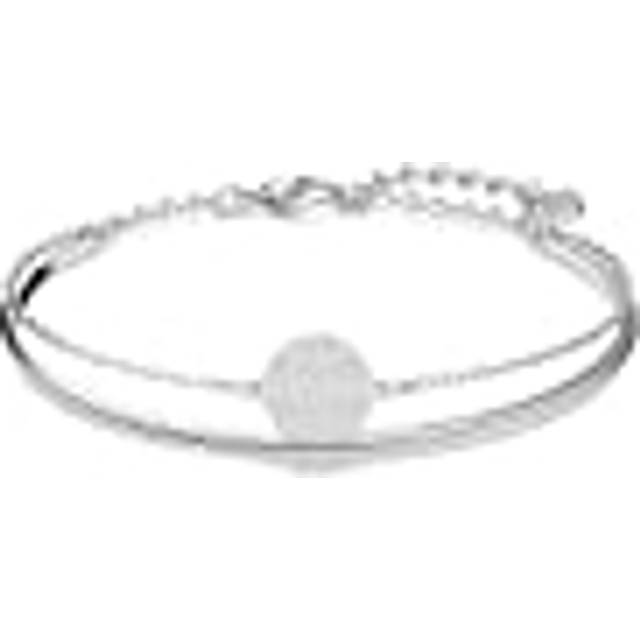 Swarovski ginger Bangle Bracelet  Rhodium Finish  clear crystals