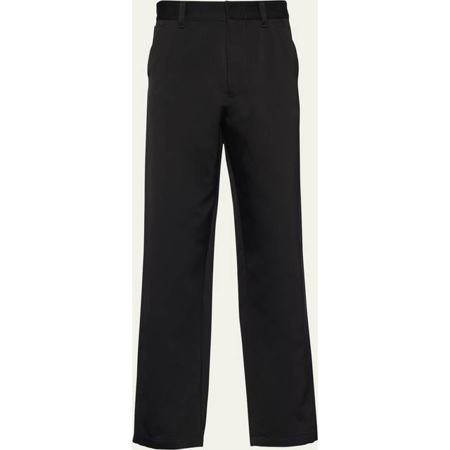 Prada Women's Silk Blend Pant in Black | Size 46 | SPH334SOOO135D Color F0002 (46)