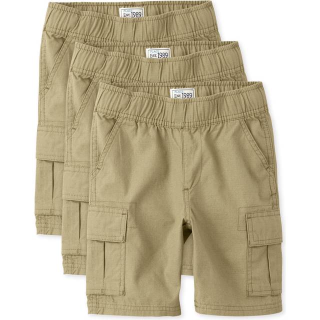 The Children's Place Boys' Pull On Cargo Shorts  Flax 3 Pack  18
