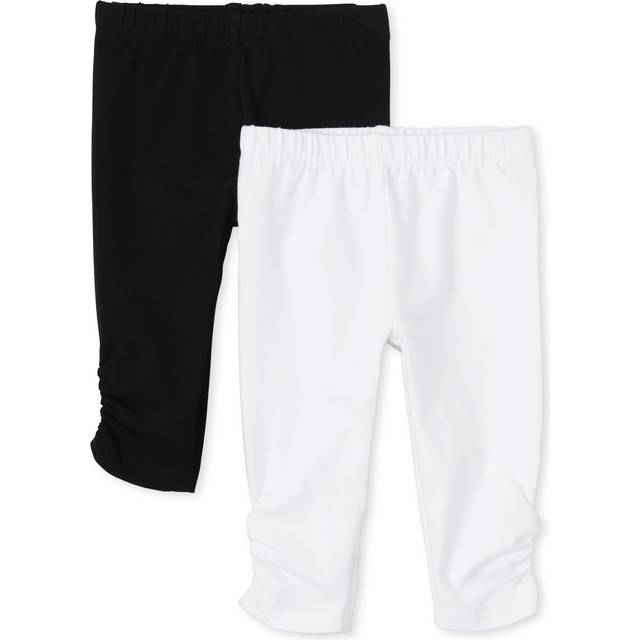 The Children's Place Baby 2 Pack and Toddler Girls Leggings  White/Black  18-24 Months