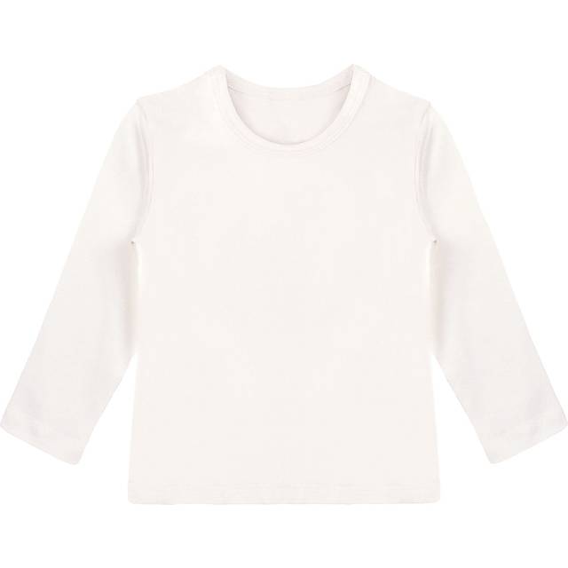 Lilax Girls' Basic Long Sleeve Round Neck Cotton T-Shirt 2T Cream
