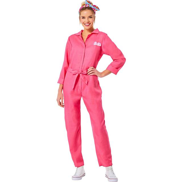 Barbie Movie Pink Jumpsuit Costume for Women - Pink&#47;White (S)