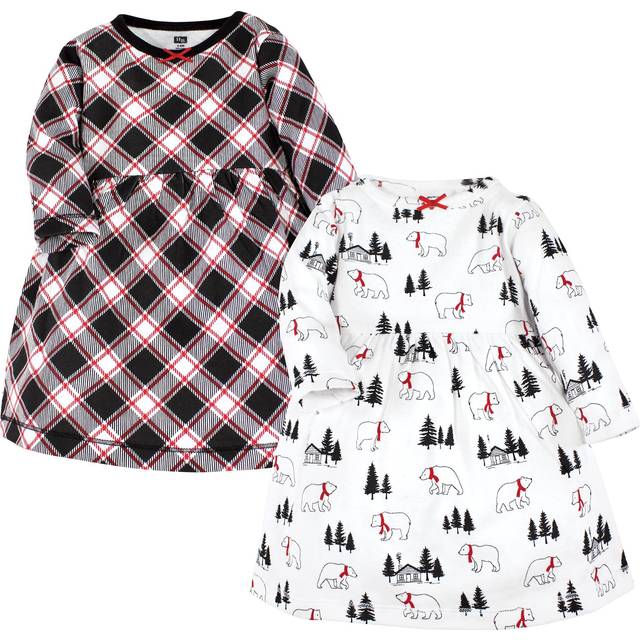 Hudson Baby Infant and Toddler Girl Cotton Dresses  Winter Bear  0-3 Months