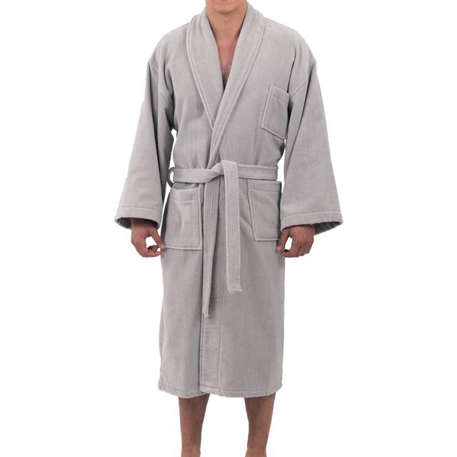 alpine swiss Aiden Mens Cotton Terry Cloth Bathrobe Shawl Collar Velour Spa Robe Gray X-Large/XX-Large