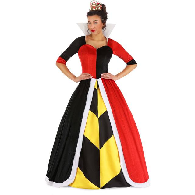 Deluxe Disney Queen of Hearts Costume for Women - Black&#47;Purple&#47;Red (L)