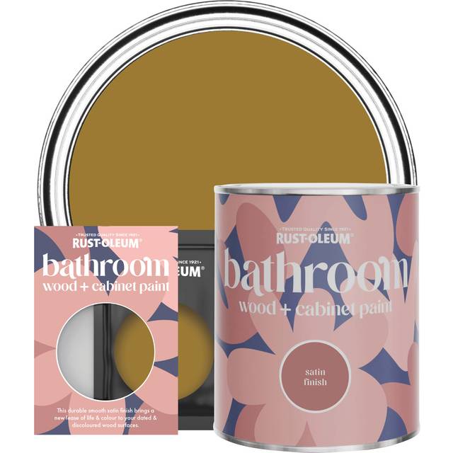 Rust-Oleum Bathroom Wood & Cabinet Paint, Satin Finish - Wet Harvest - 750ml - Yellow