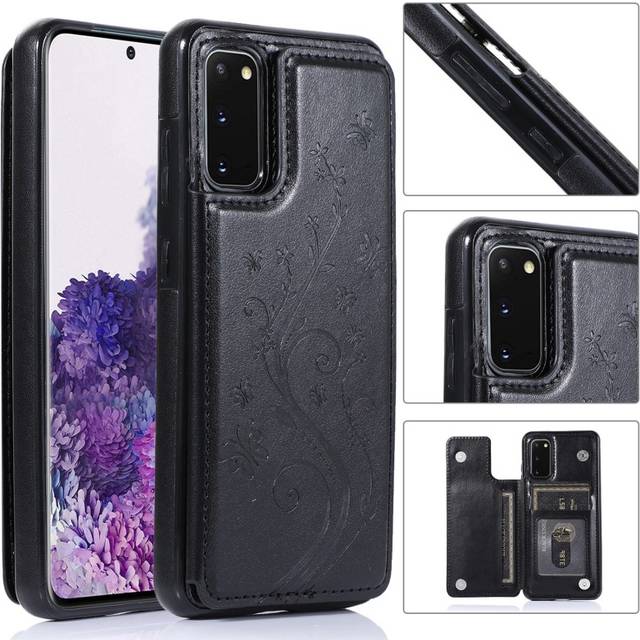 Samsung S20 Plus Stöttåligt Skal Korthållare 3-FACK Flippr V2 Svart