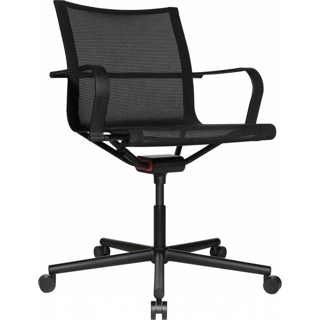 Wagner - D1 Office Chair with Armrests & Castors Frame - schwarz/Dondola® 4D Sitzgelenk/Stoff GX0/Fünffußgestell Alu tiefschwarz matt RAL9005/mit... - black (97.0 x 38.0 x 50.0cm)