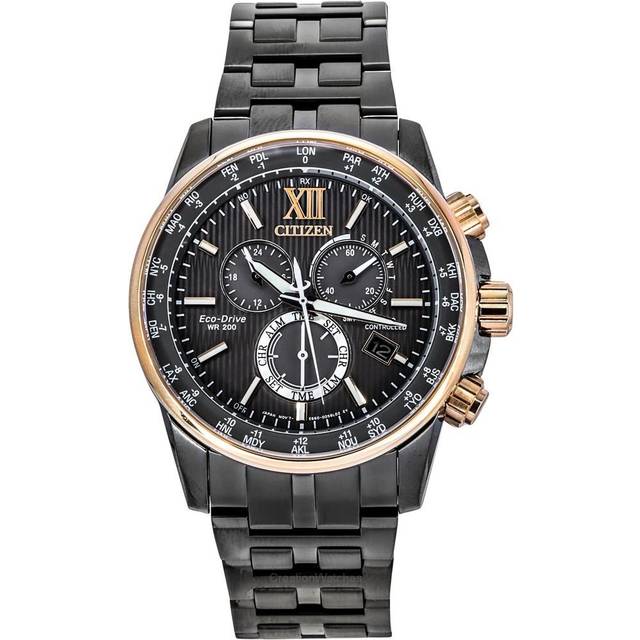Citizen Eco-Drive Radio Controlled Chronograph GMT CB5884-88H 200M Mens Watch black