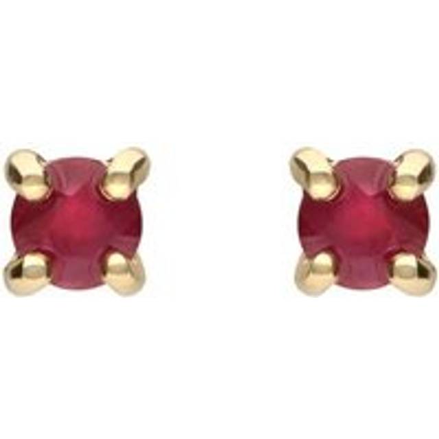 18ct Yellow Gold 0.78ct Ruby Claw Stud Earrings