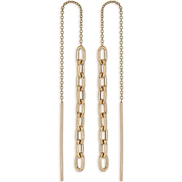 Zoe Chicco 14K Yellow Gold Heavy Metal Chain Drop Threader Earrings