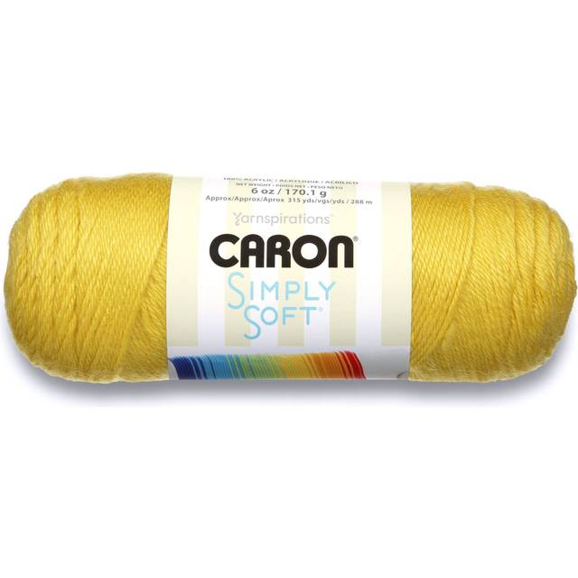 Caron Simply Soft Solids Yarn  Gauge 4 Medium  100% Acrylic Lemonade - Machine Wash & Dry