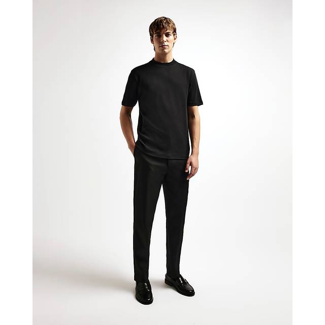 Mens River Island Black Ri Studio Slim Fit High Neck T-Shirt