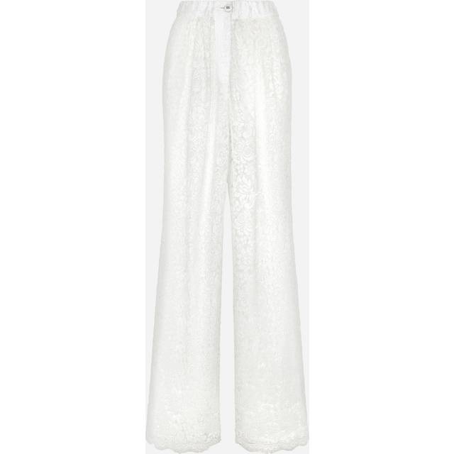Dolce & Gabbana Flared Floral Cordonetto Lace Pants - Woman Pants And Shorts White 42