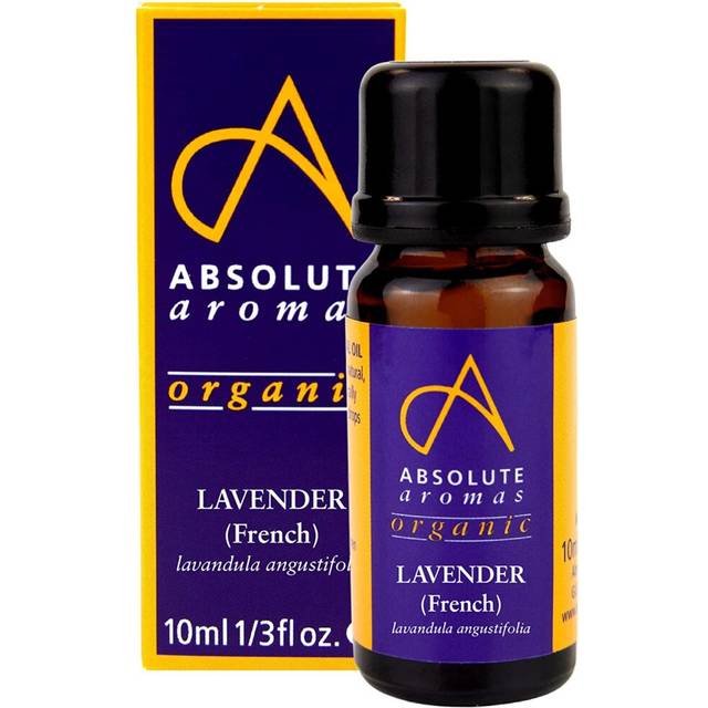 Absolute Aromas Organic Lavender Essential Oil 10ml - 100% Pure, Natural, Vegan, Undiluted and Cruelty-Free - for use in Diffusers, Oil Burners and Ar