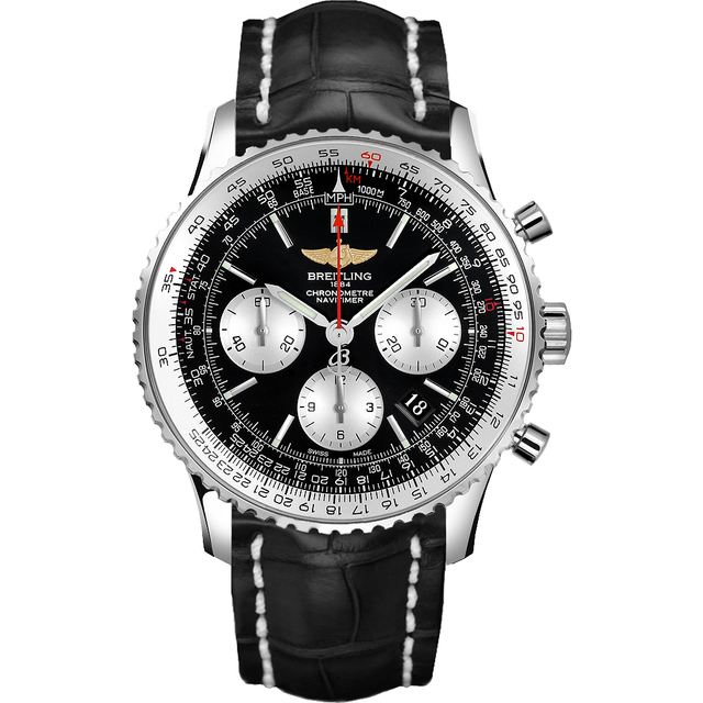 Breitling Watch Navitimer 01 Black Croco Tang Type - Black
