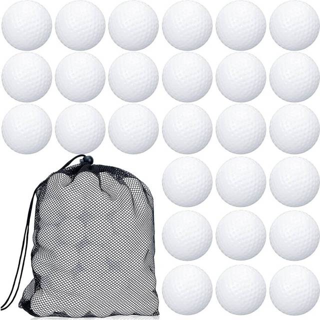 100 Pcs Golf Practice Ball Hollow Golf Ball Training Golf Balls with Mesh Drawstring Storage Bags for Training