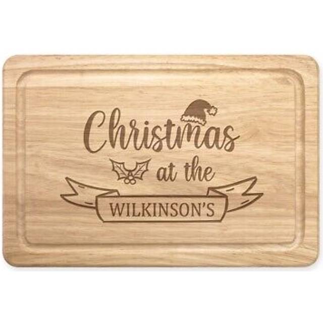 Personalised Custom Name Christmas at The Rectangular Wooden Chopping Cheese Board