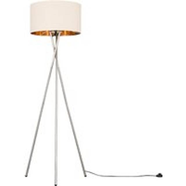 Mireles 155cm Camden Tripod Nickel Floor Lamp with Large Reni Shade - Satin Nickel (155cm H X 62cm W X 62cm D)