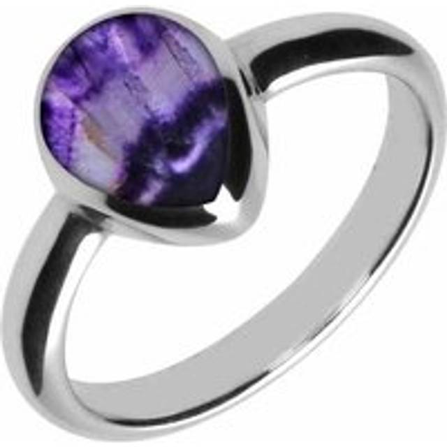 Sterling Silver Blue John Pear Shaped Ring - Silver