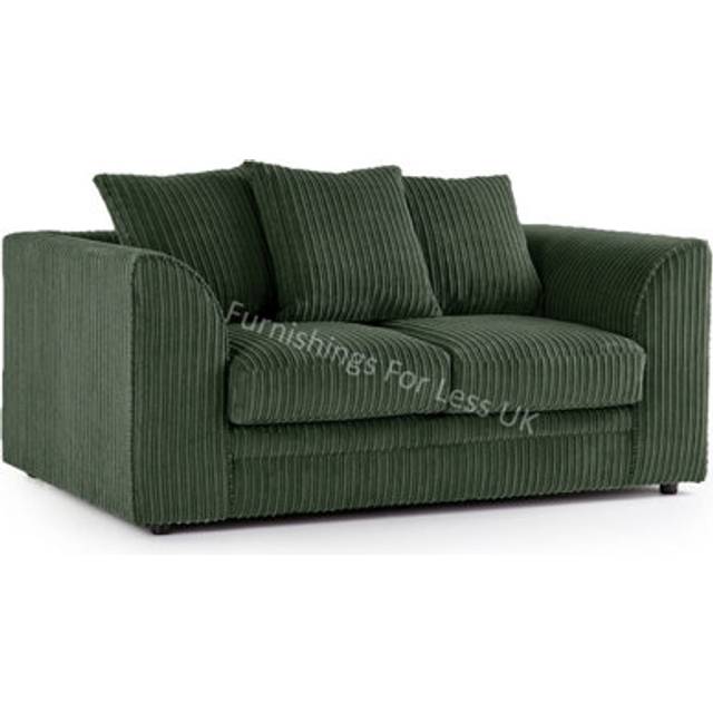 Luxor Jumbo Cord Fabric 2 Seater Sofa - Green - One Size